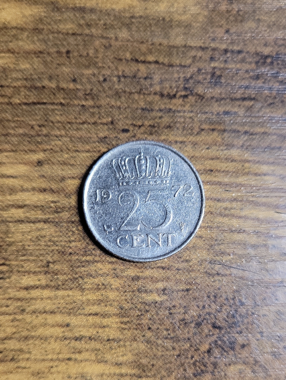 Classic 1972 Nederlands 25 Cent Coin- Silver Tones